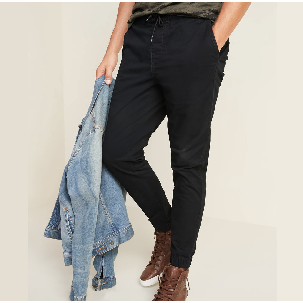 Old Navy Jogger Modern Flex - Mens Pull On Drawstring Cuffed Pants Med Black